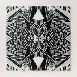 Quebra-cabeça Padrão Inspirado Na Moda De Pista B E W