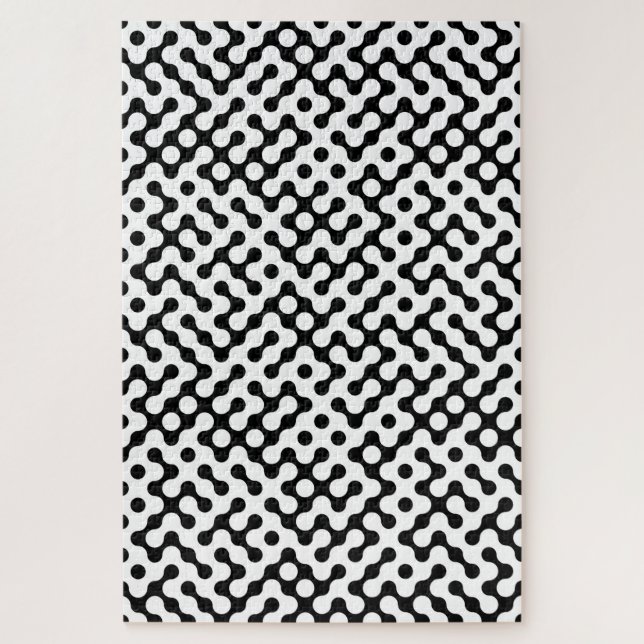 Quebra-cabeça Padrão labirinto branco preto-branco (Vertical)