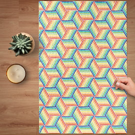Quebra-cabeça Padrão Moderno do Cubo Arco-Íris Colorido Difícil