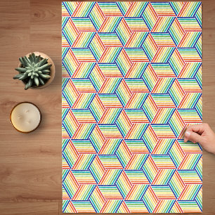 Quebra-cabeça Padrão Moderno do Cubo Arco-Íris Colorido Difícil