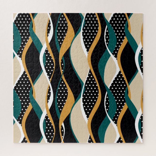 Quebra-cabeça Padrão ondulado abstrato, colorido. (Vertical)