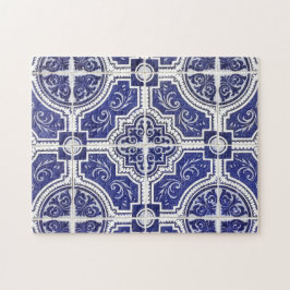 Quebra-cabeça Padrão Rustic Vintage - Azulejos Portugueses - Azu