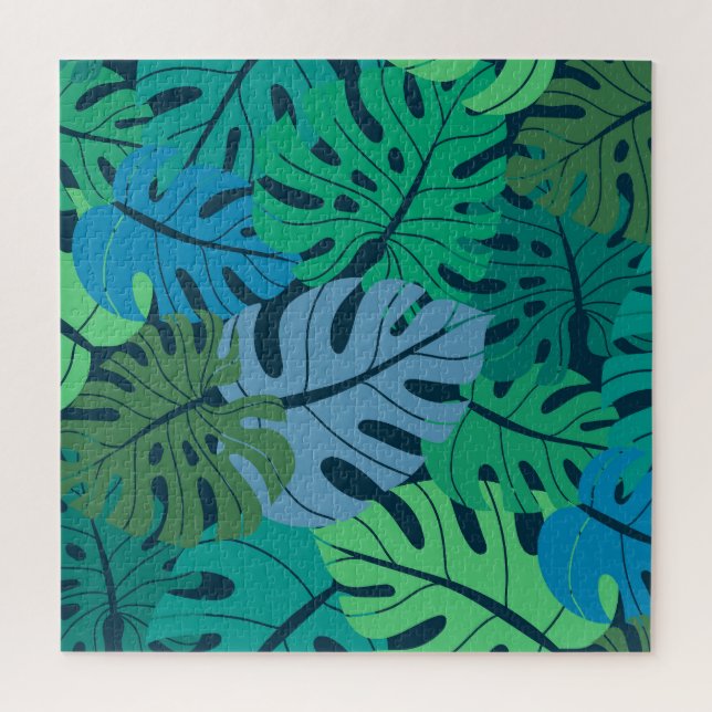 Quebra-cabeça Padrão sem costura da selva tropical (Vertical)