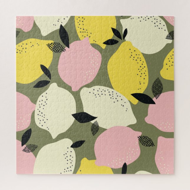 Quebra-cabeça Padrão sem costura de Frutas de Citros (Vertical)