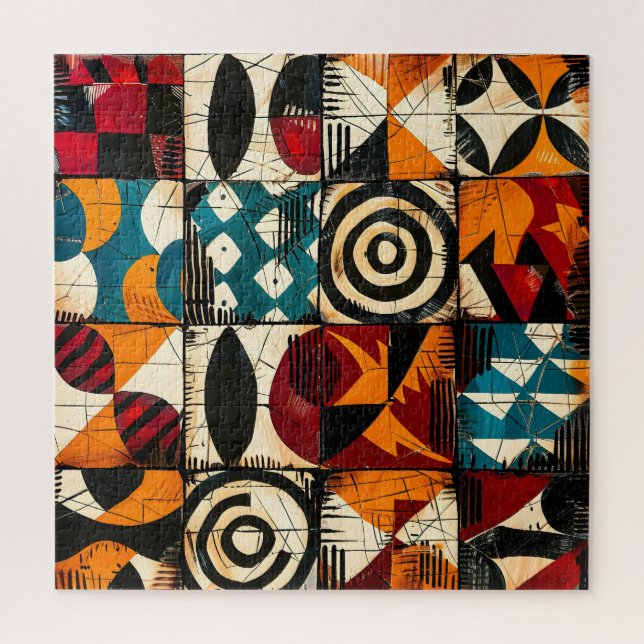 Quebra-cabeça Padrão Tribal Africano Puzzle (Vertical)