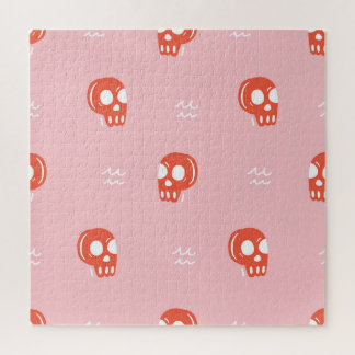 Quebra-cabeça Padrão Vintage Red Skull Head