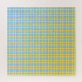 Quebra-cabeça Padrão Xadrez Azul Amarelo