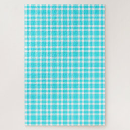 Quebra-cabeça Padrão Xadrez Azul Branco