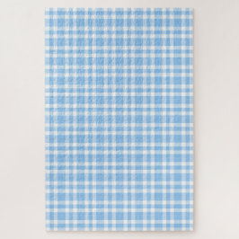 Quebra-cabeça Padrão Xadrez Azul Branco