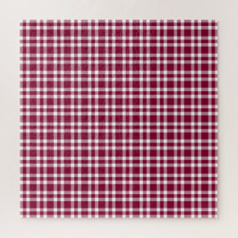 Quebra-cabeça Padrão Xadrez Branco Burgundy
