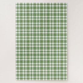 Quebra-cabeça Padrão Xadrez Verde Branco