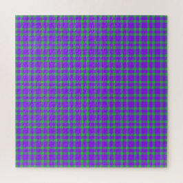 Quebra-cabeça Padrão Xadrez Verde Roxo
