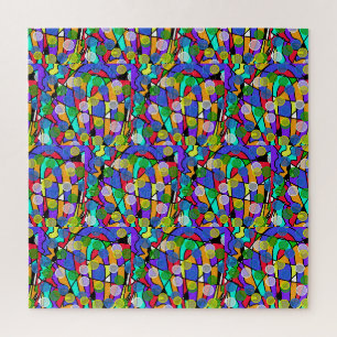 Quebra-cabeça Padrões Abstratos Giratórios Pastel