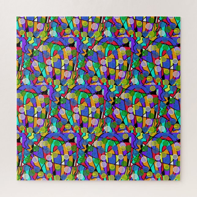 Quebra-cabeça Padrões Abstratos Giratórios Pastel (Vertical)