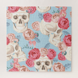 Quebra-cabeça Padrões de colheita de crânios e Rosas