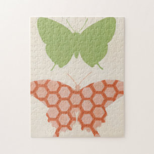 Quebra-cabeça Padrões Decorativos de Borboleta em Fundo de Crea