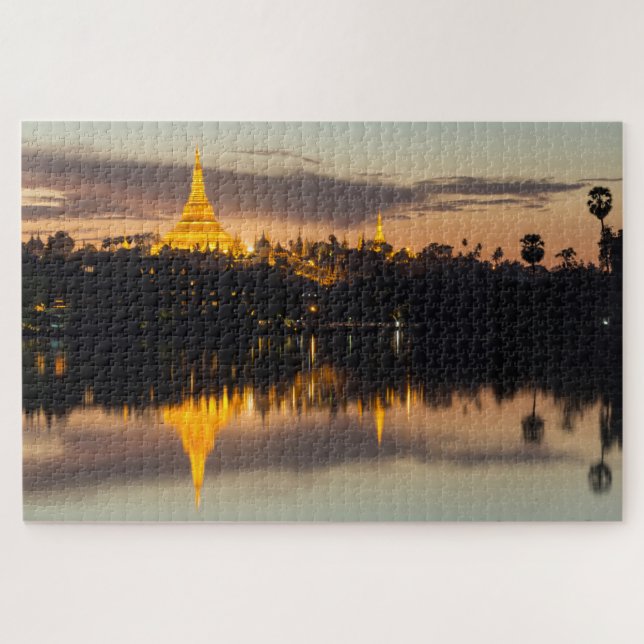 Quebra-cabeça Pagode Shwedagon, Myanmar, Yangon (Horizontal)