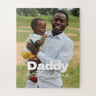 Quebra-cabeça Pai de Fotografia Personalizado Moderno e Nome do