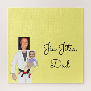 Quebra-cabeça Pai Jiu Jitsu Fotos personalizadas e Texto manuscr