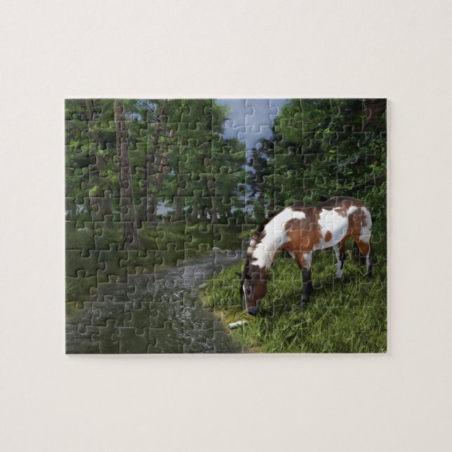 Quebra-cabeça Paint Horse por Forest Stream (Horizontal)