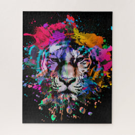 Quebra-cabeça Paint Splattered Tiger