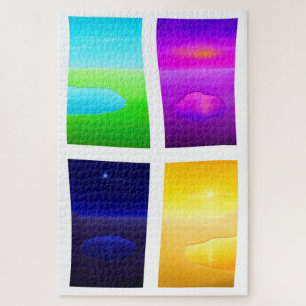 Quebra-cabeça Paintagem Superreal Sunset Painting Sea Landscape