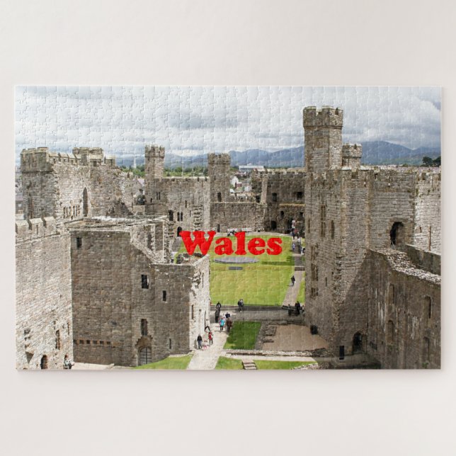 Quebra-cabeça País de Gales: Castelo Caernarfon, Reino Unido (Horizontal)