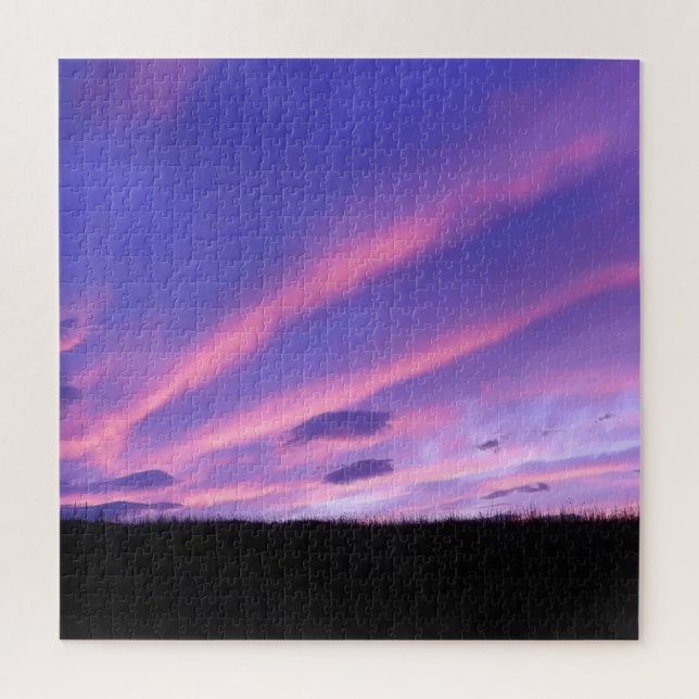 Quebra-cabeça Paisagem Abstrata do Céu com Pôr do Sol Violeta De (Vertical)