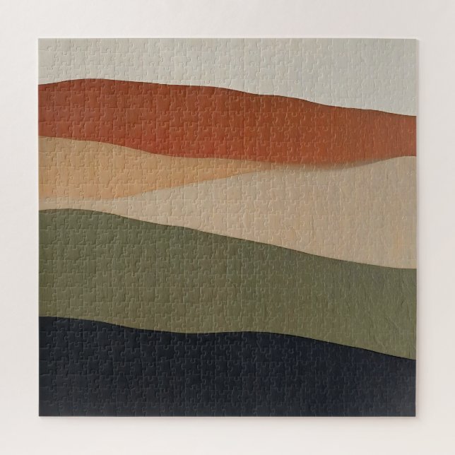 Quebra-cabeça Paisagem Abstrata Terrosa em Camadas (Vertical)