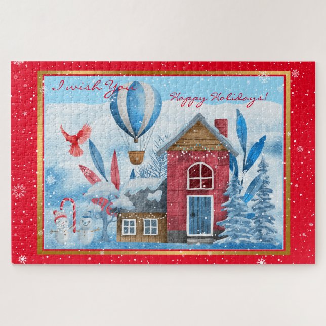 Quebra-cabeça Paisagem Bonita Com Neve Personalizada (Horizontal)