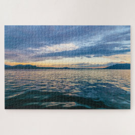 Quebra-cabeça Paisagem cêntrica do lago Maggiore ao pôr do sol, 