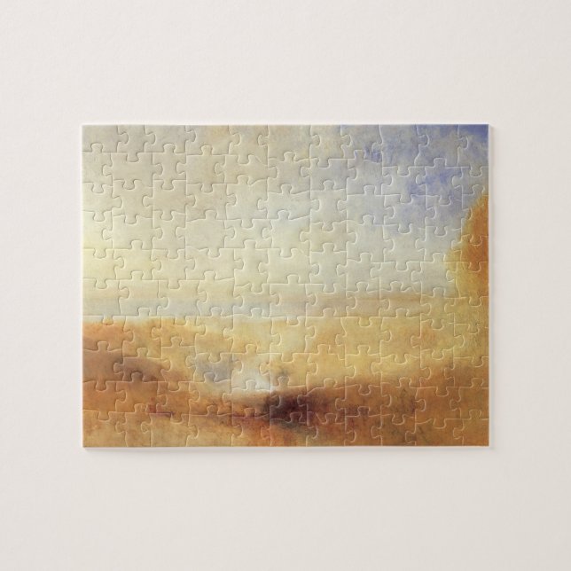 Quebra-cabeça Paisagem com Baía de Rio Distante por Joseph Turne (Horizontal)