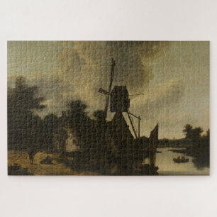 Quebra-cabeça Paisagem com moinho de vento - Salomon Rombouts