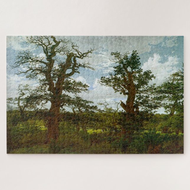 Quebra-cabeça Paisagem com Oak Trees - Caspar David Friedrich (Horizontal)