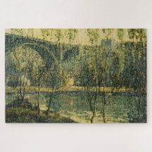 Paisagem com Rio e Ponte: Primavera Morning