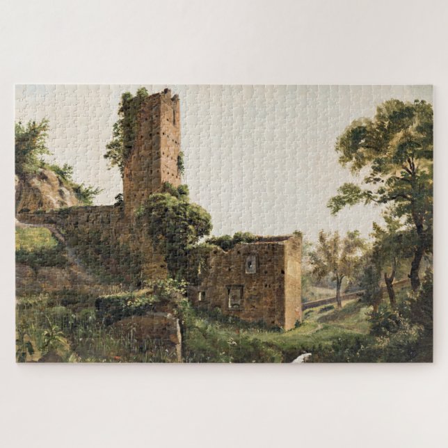 Quebra-cabeça Paisagem com Ruínas (Edifício Arruinado Antigo) (Horizontal)