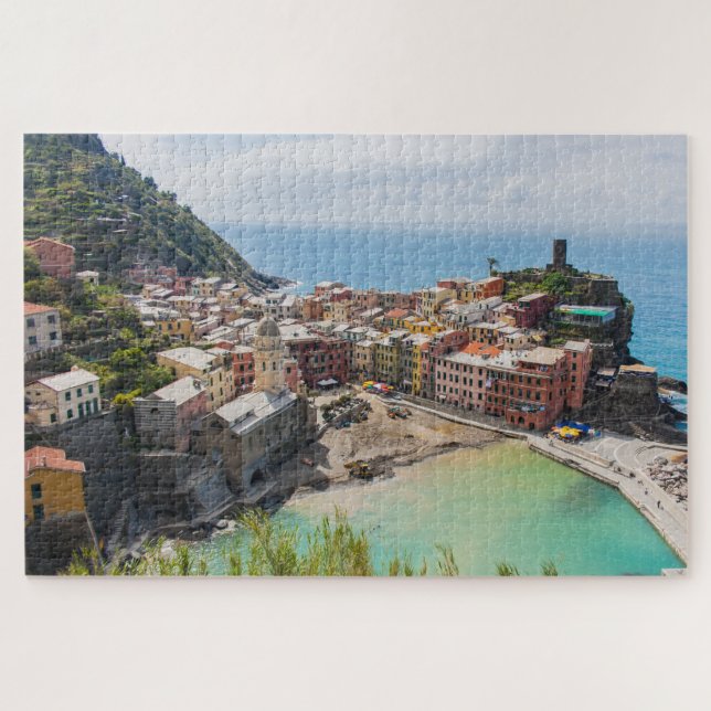 Quebra-cabeça Paisagem da cidade italiana de Vernazza Cinque Ter (Horizontal)