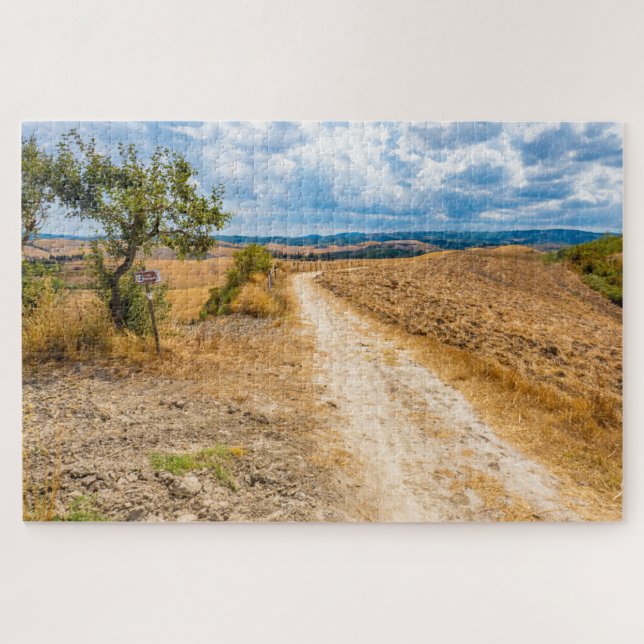 Quebra-cabeça Paisagem da Toscana através de Francigena, Itália (Horizontal)