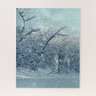 Quebra-cabeça Paisagem das árvores de inverno