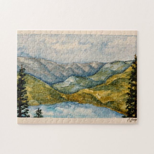 Quebra-cabeça paisagem de aquarela (Horizontal)