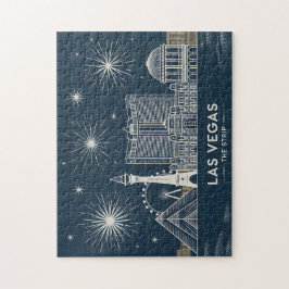 Quebra-cabeça Paisagem de Arte Mínima de Linha do Skyline em Las