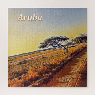 Quebra-cabeça Paisagem de Aruba com Árvores Divi