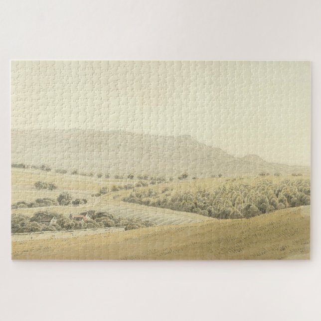 Quebra-cabeça Paisagem de Baixa Montanha - Caspar David Friedric (Horizontal)
