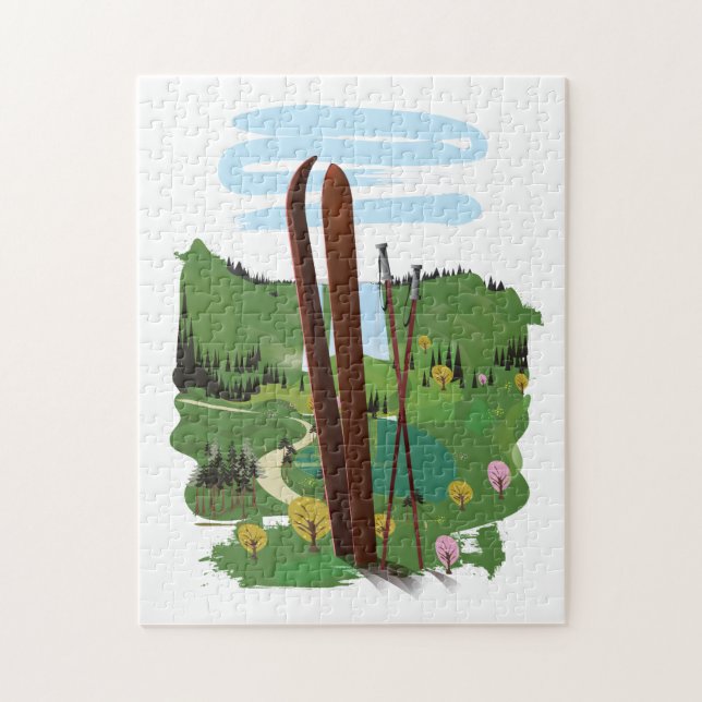 Quebra-cabeça Paisagem de esqui (Vertical)