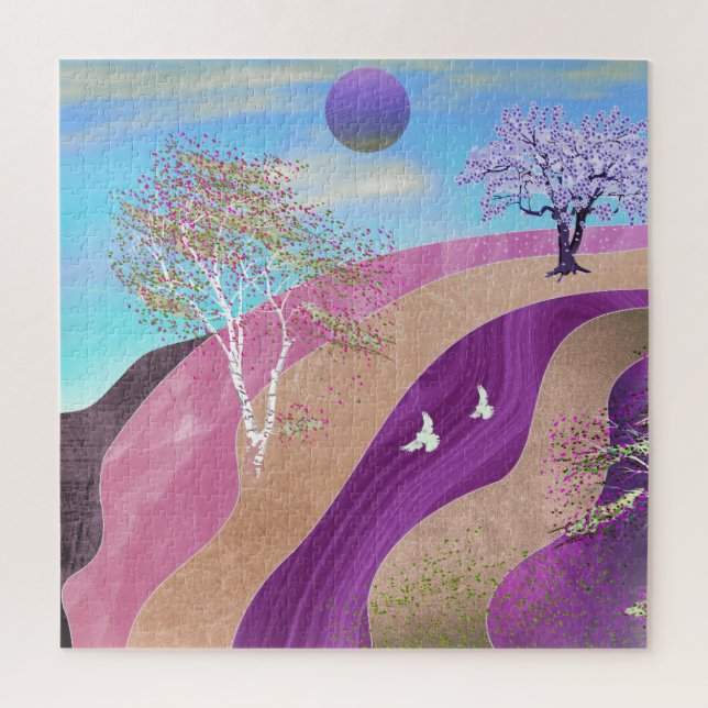 Quebra-cabeça Paisagem de Flores de Primavera (Vertical)
