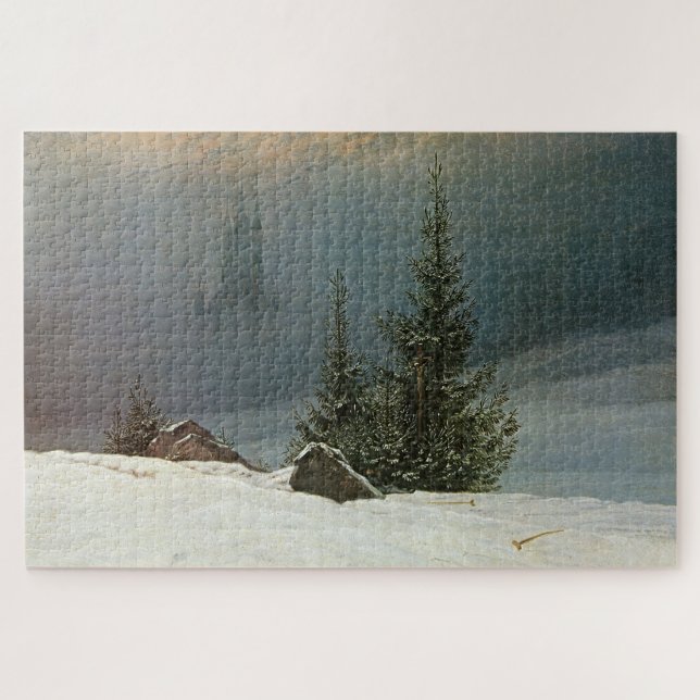 Quebra-cabeça Paisagem de inverno: Uma obra prima Friedrich (Horizontal)