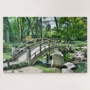 Quebra-cabeça Paisagem de jardim Árvores de pontes japonesas