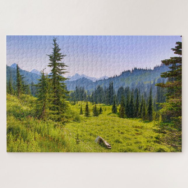 Quebra-cabeça Paisagem de Montanha e Floresta Estado de Washingt (Horizontal)