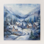 Quebra-cabeça Paisagem de montanha Winter Snowy Homes Christmas<br><div class="desc">Esta quebra-cabeça será desafiadora em uma linda e colorida cena de Natal decorada de uma casa de vintage em uma cena de inverno nevado com um caminho enfiado. Disponível apenas em tamanho quadrado. Este é 676 peças</div>