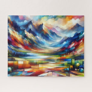 Quebra-cabeça Paisagem de Montanhas Pintura Gerada por AI